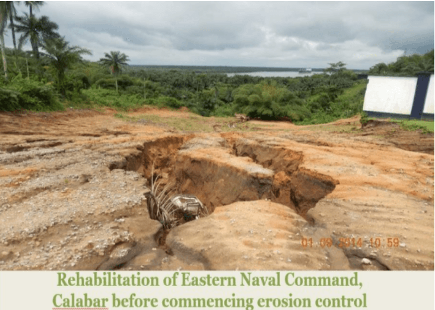 Rehabilitation Of Eastern Naval Command Calabar before commencing erosion control